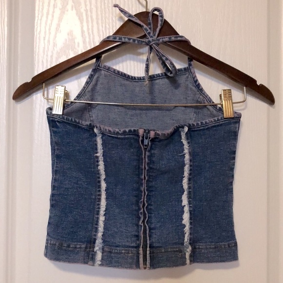 Le Chateau Junior Girl Denim Halter Top - Picture 3 of 4